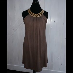 Brown jeweled dress